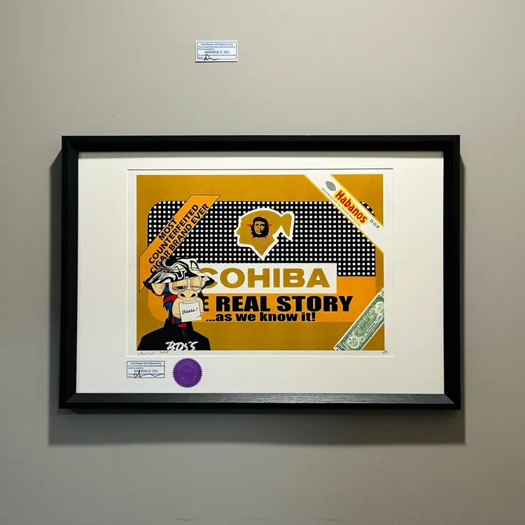 S5h正品限量版画切格瓦拉雪茄高希霸&元宇宙无聊猿玄关装饰画
