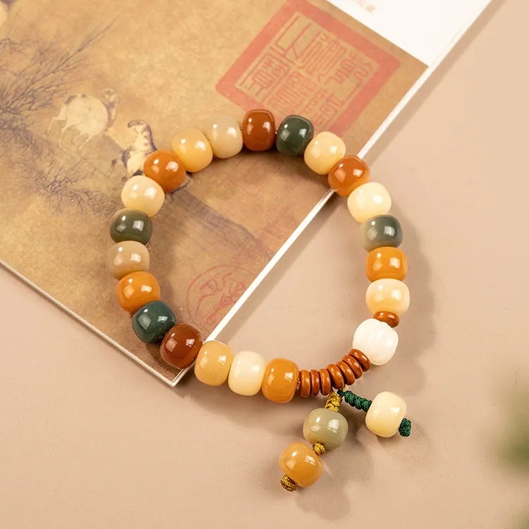 珠联帮天然原生态8.5*9多宝菩提根桶珠单圈手串甄选正宗时尚工艺