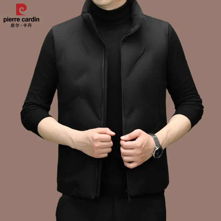 皮尔卡丹国际大牌男士冬季时尚潮流加绒加厚休闲百搭羽绒马甲男装