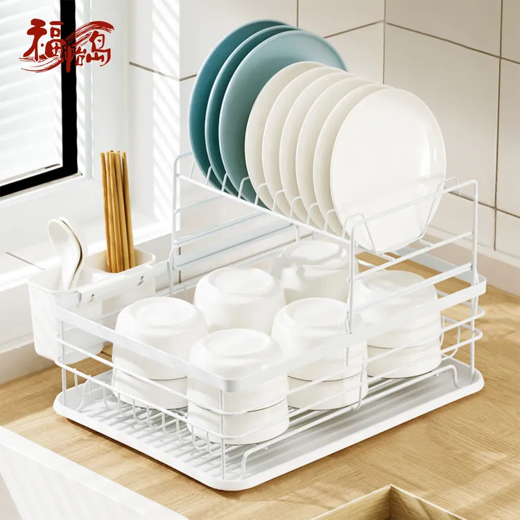 福怡岛厨房置物架碗碟碗盘收纳架沥水架家用放碗架碗筷收纳盒碗柜