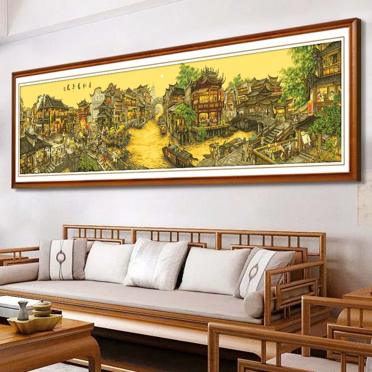 芊虹秀南乡旧梦十字绣2025新款客厅高级感大气风景名画手工自己绣