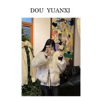 窦元囍【二代古堡少女】芬兰霜色进口整皮立领狐狸毛短款女皮草外套