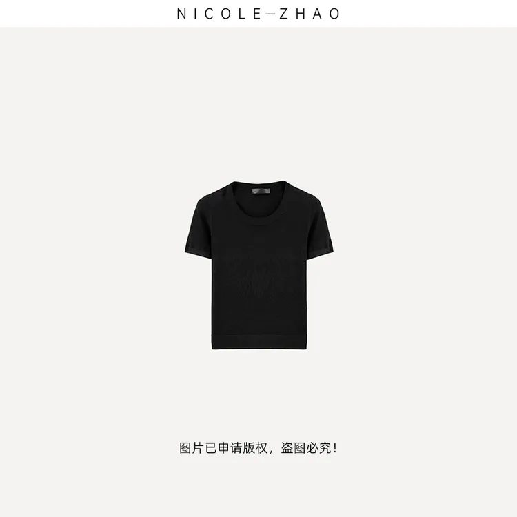 NZ2243/NZ2241【贵姐NICOLE】高端春季圆领纯色T恤U领短袖白色