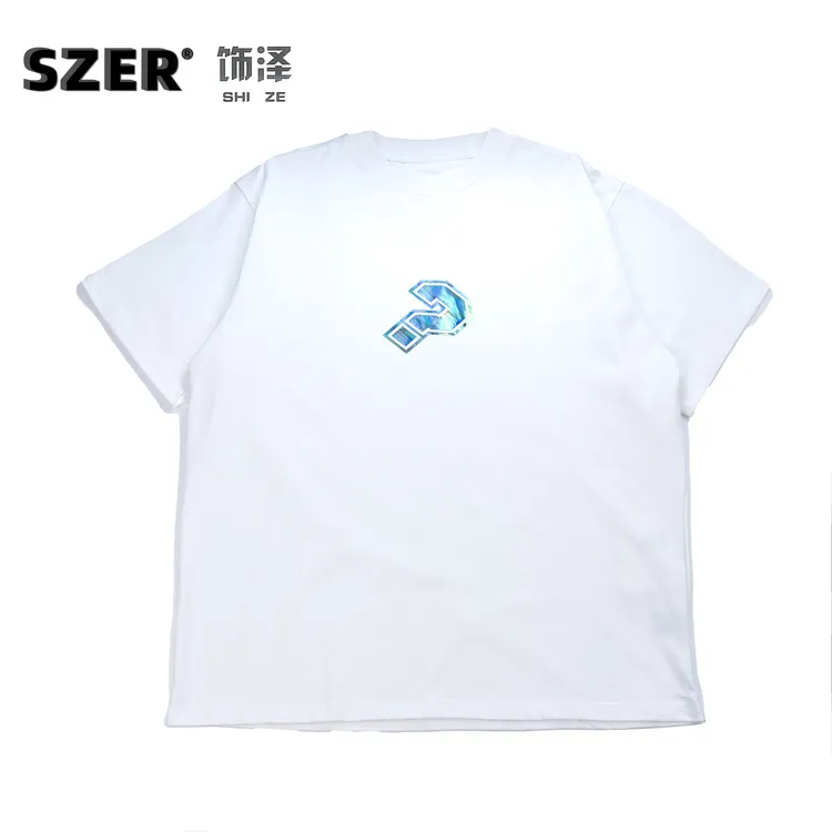 SZERSZ0010新款秋装纯棉T恤短袖符号印花重磅加厚2023秋季宽松