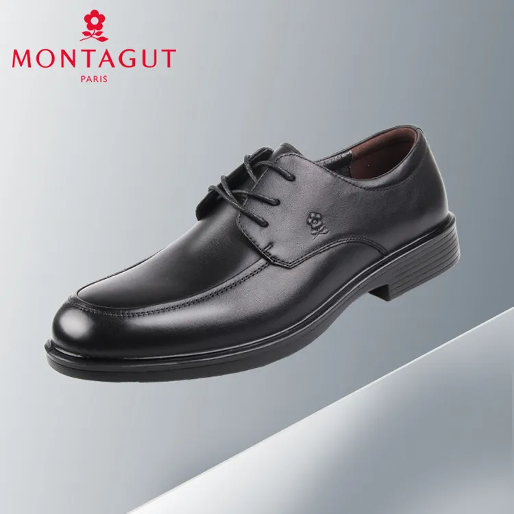 梦特娇男鞋2025秋新款商务正装德比耐磨轻质透气男士办公皮鞋