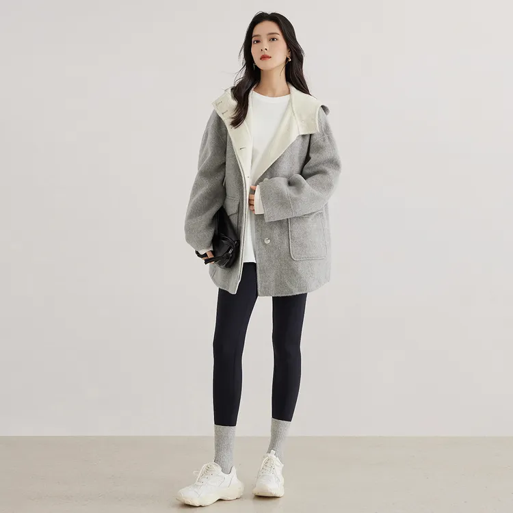 对白冬季毛呢外套秋冬新款温柔气质氛围感呢大衣外套大衣秋冬外套
