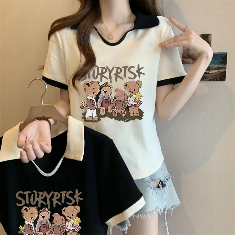 大码女夏季新款胖mm百搭时尚减龄方领T恤宽松遮肚子显瘦百搭上衣