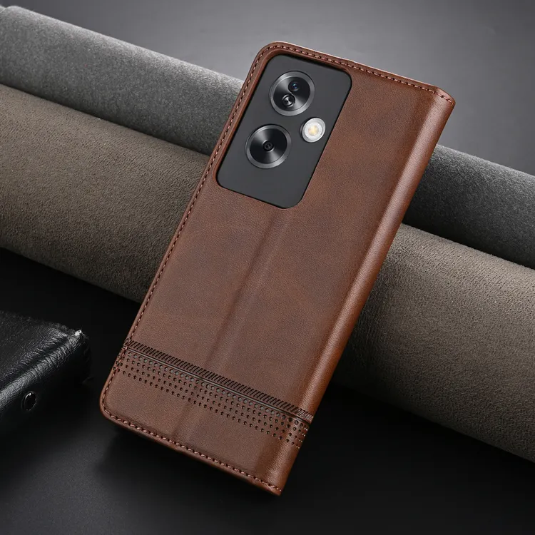 【牛纹链接】适用OPPO翻盖手机壳高档牛纹+磁吸翻盖皮套男女防摔壳