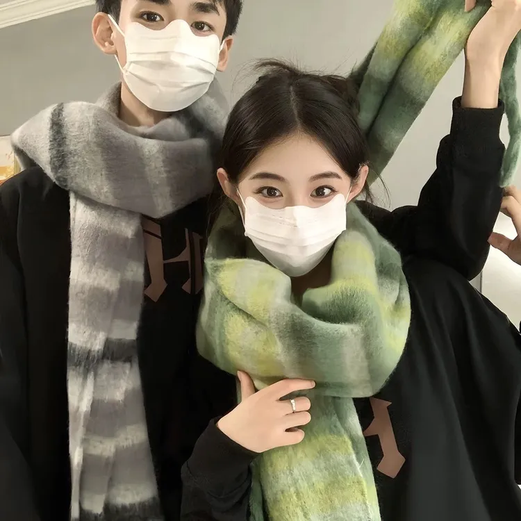 500-599格子纯色围巾2024秋冬拍一发二