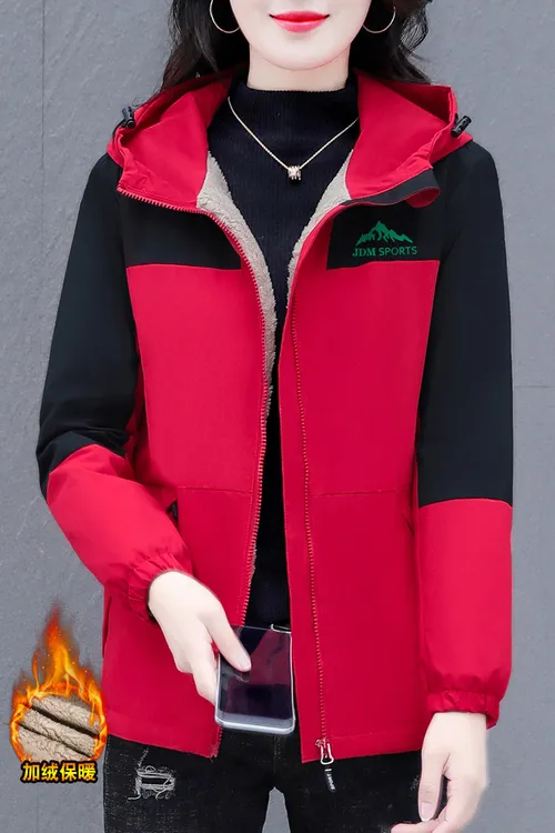 冲锋衣外套女新款加绒加厚宽松休闲棉服秋冬夹克短款上衣