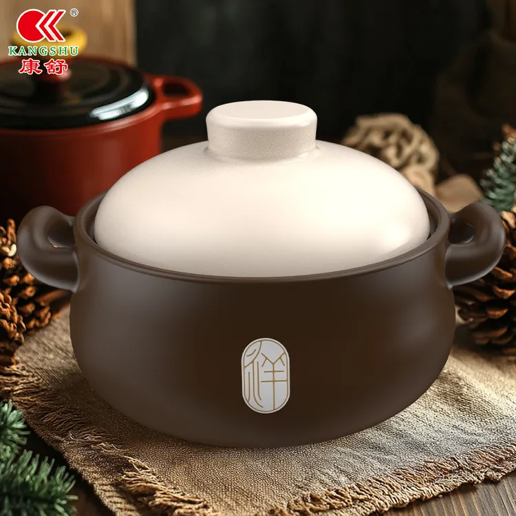 康舒祥瑞陶瓷砂锅炖鸡煮粥家用耐高温汤锅汤煲土锅明火大容量沙锅商品图