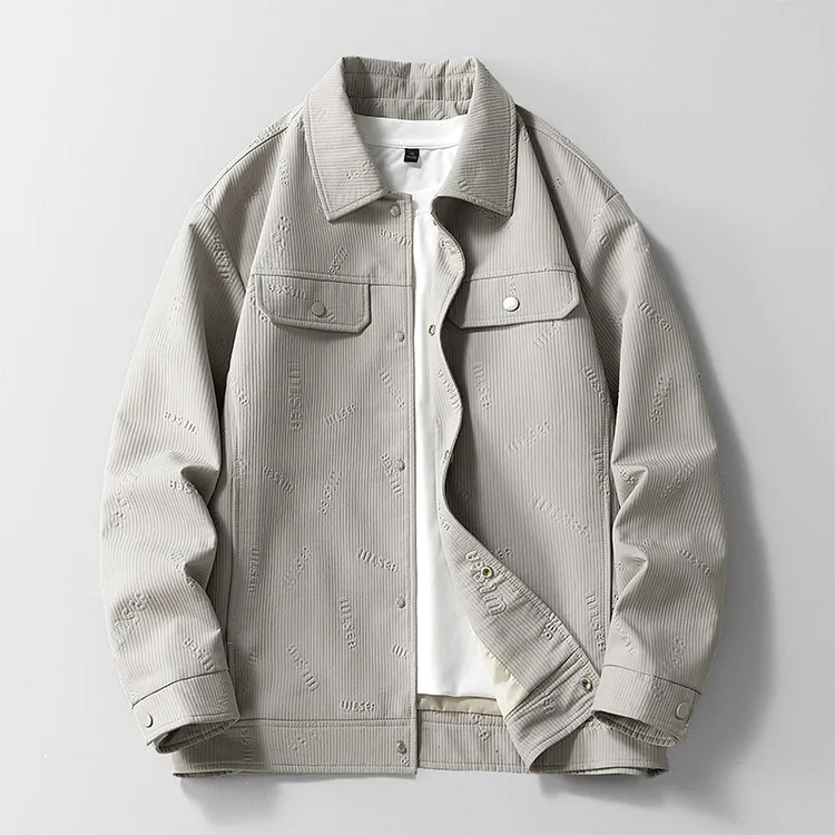 夹克男士外套2024春秋季潮牌痞帅宽松商务休闲百搭时尚翻领上衣男