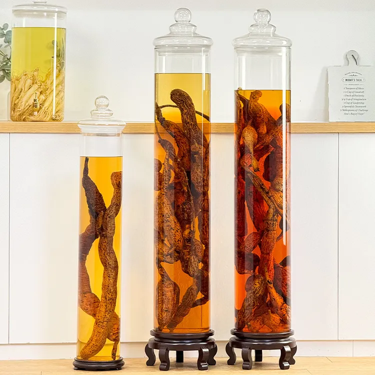 20cm口泡酒瓶细长药材专用瓶15-90斤升级硅胶密封加厚高硼硅玻璃