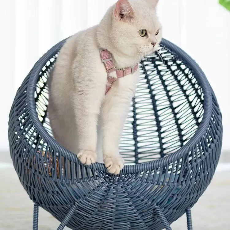 猫透气窝专用半封闭纯手工仿藤编猫咪安全窝优质耐用四季通用睡窝