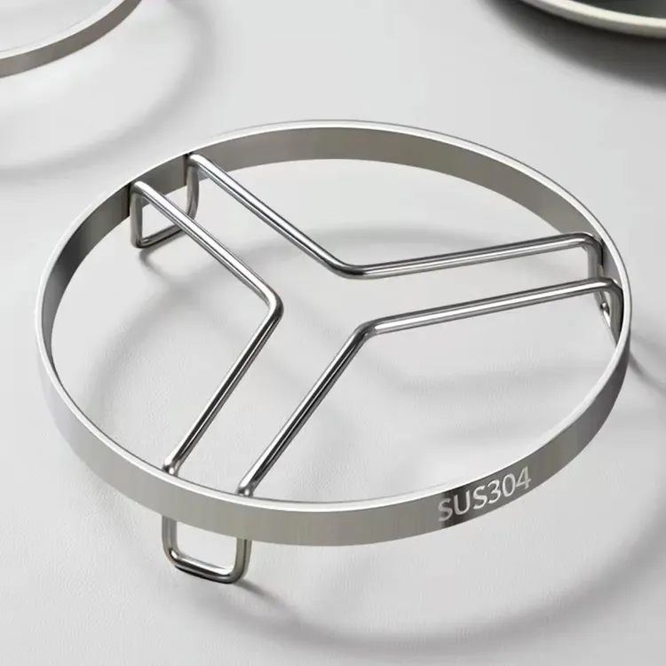 304不锈钢蒸架蒸屉加厚炖盅蒸架台面置物架欧式锅垫家用蒸鱼神器