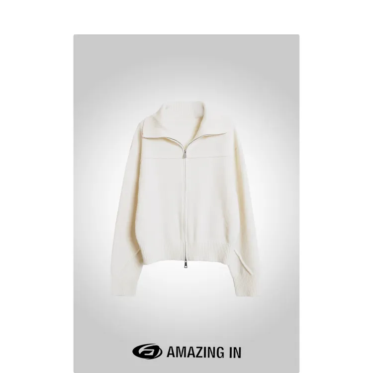 AMAZING IN | 1oo%绵羊毛 | 大翻领针织外套女 A241121-JN-353FW