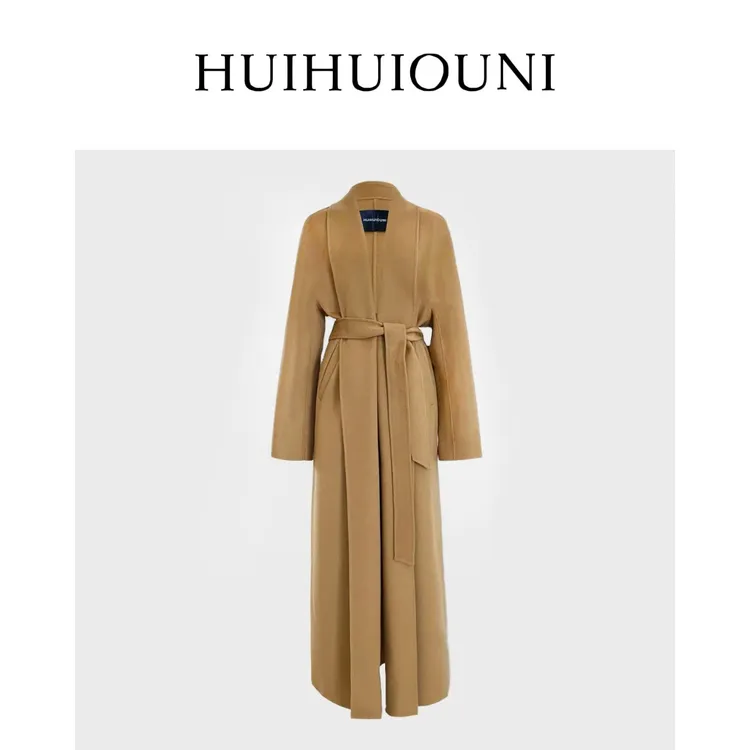 慧慧欧尼 随性CHIC极简 Designe设计师款翻领中长款绵羊毛大衣