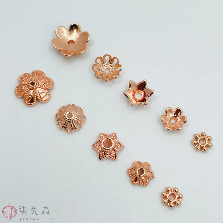 铜合金保色diy串珠花托配件隔片花帽珠托花束底托久不掉色diy配件