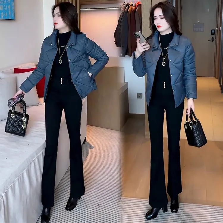时尚短款轻薄棉服女2025冬季新款洋气显瘦修身保暖小棉袄棉衣外套