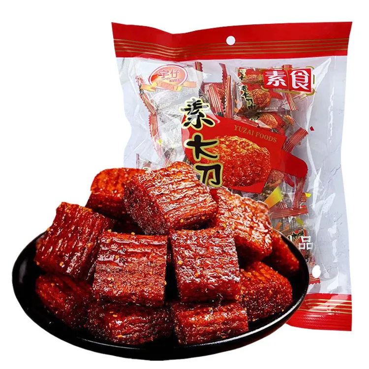 宇仔素大刀肉辣条 素食大辣块辣片 8090后校园麻辣素肉块休闲零食