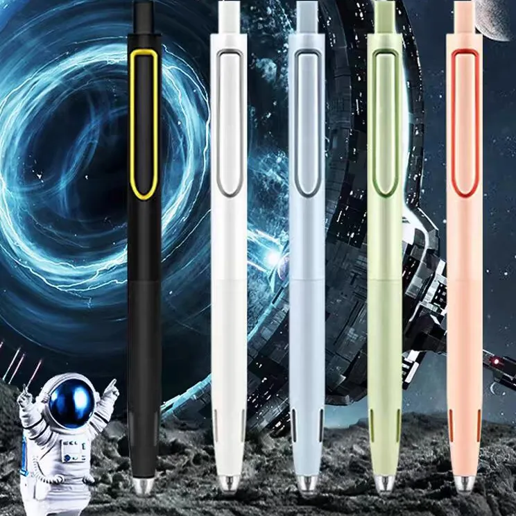 点石时空舱0154按动静音中性笔太空舱0.5黑色顺滑速干中性笔