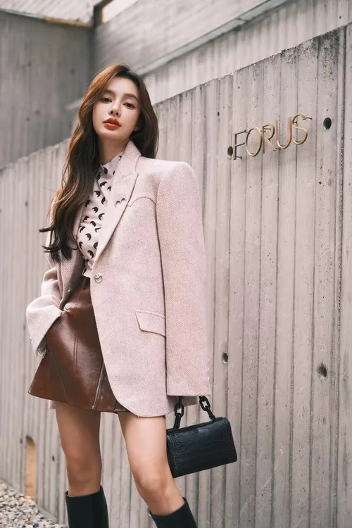 QINGMU/轻慕设计师品牌24AW 秋季 粉色 西装外套 ganjue买手店