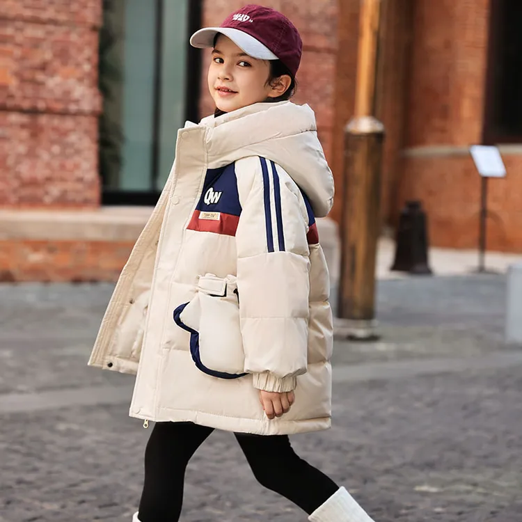 【巴拉】儿童羽绒服女童中长款2025新款加厚女孩中大童装冬季男外套