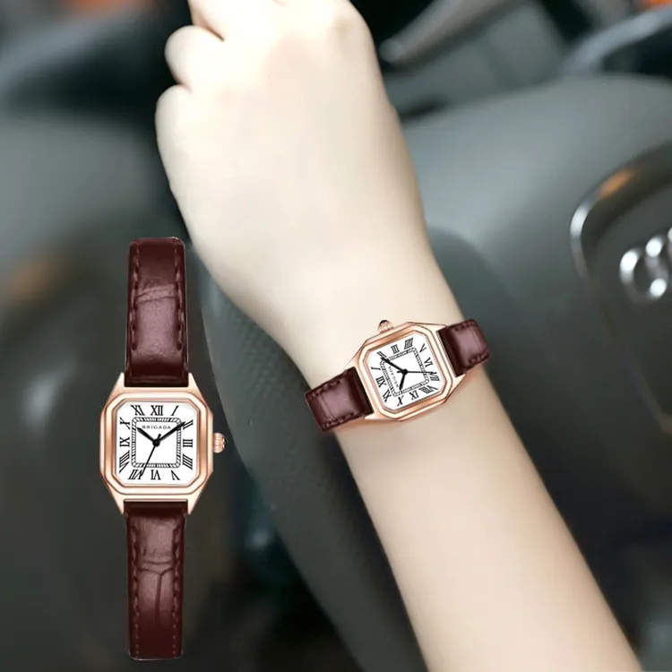 手表女小棕表高颜值名牌时尚气质小方表小巧简约女表百搭学生ins