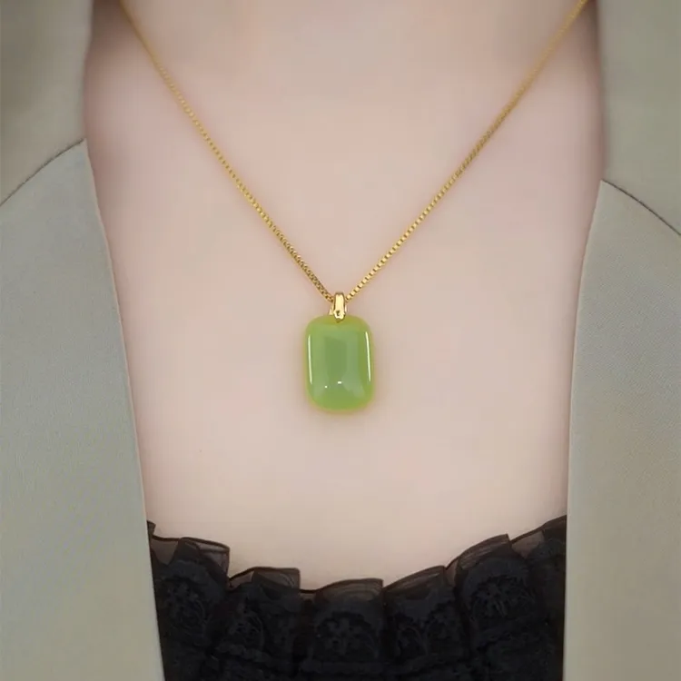 奥亿爵 钛钢项链 无事牌吊坠饰品气质时尚平安牌坠链不掉色项链女