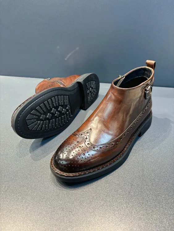 高品质男鞋 纯皮品质马丁靴 单棉同款 双色可选