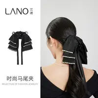 兰诺蝴蝶结抓夹ins风优雅发夹时尚黑色发饰