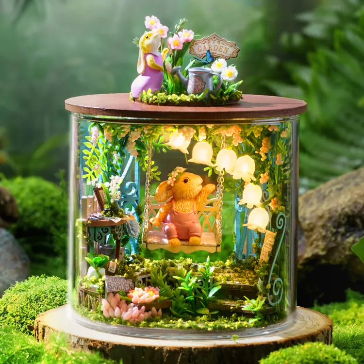 智趣屋diy小屋圆梦瓶手工制作房子童话花园玩具拼装模型生日礼物