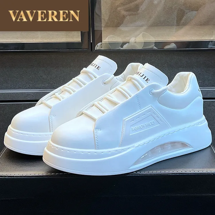 超火爆小白鞋男2025新款白色板鞋厚底增高男鞋子韩版百搭休闲鞋