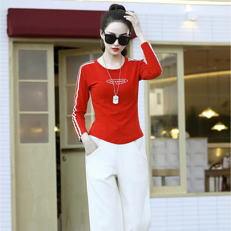 2025秋季新款长袖运动服套装百搭减龄显瘦休闲长裤运动健身两件套