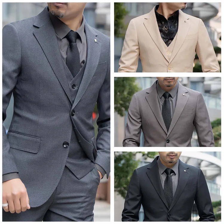 2305羊毛精品男西服结婚礼服商务休闲修身时尚男职业装新郎西装