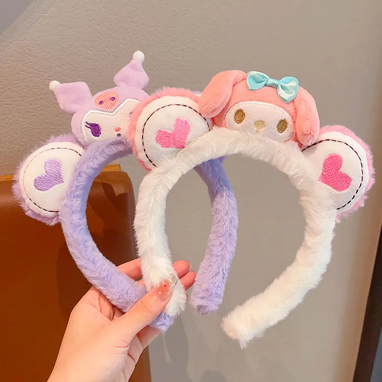 儿童可爱库洛米毛绒发箍女童不勒头压发头箍宝宝秋冬头箍2025新款