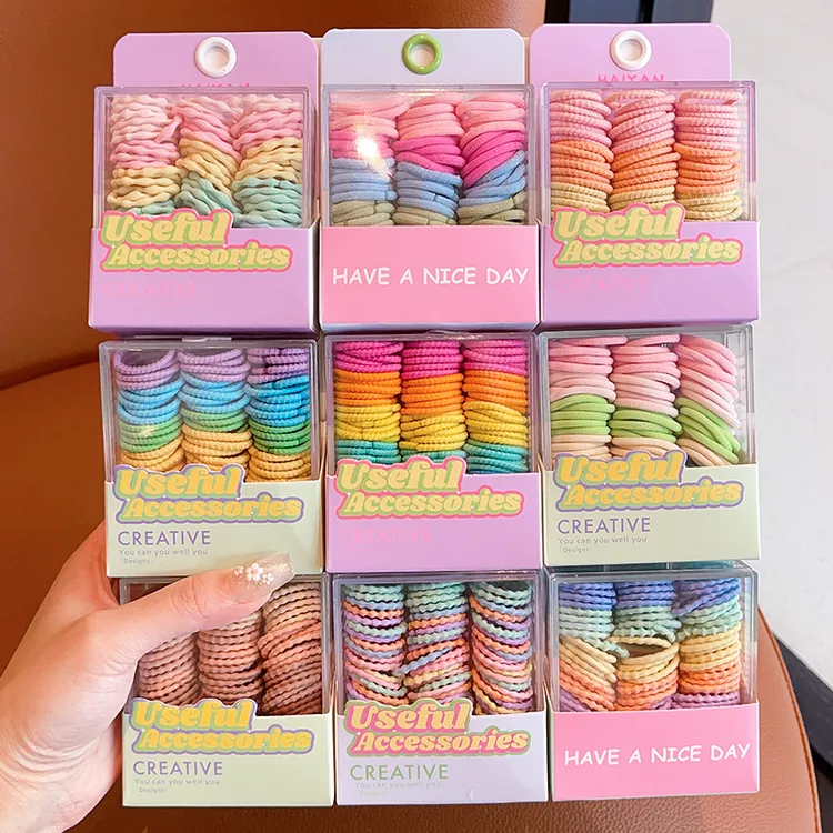 婴儿小号拇指圈不伤发皮筋女童高弹力头绳儿童宝宝发圈女孩发饰