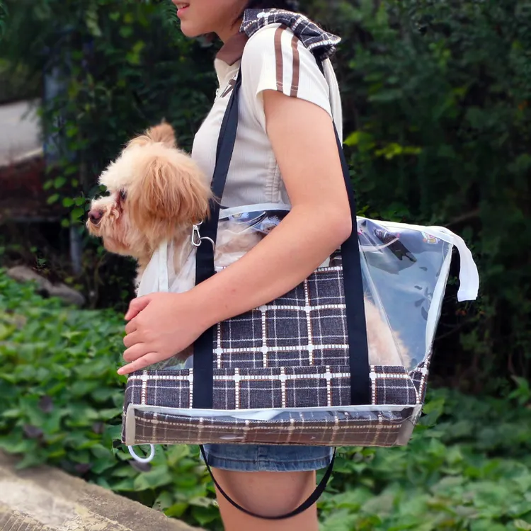 宠物外出便携包可斜跨可手提可单肩三用包狗狗猫咪小型犬透明包秋