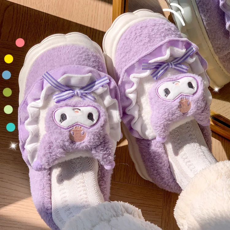 库洛米棉鞋女冬季2024新款三丽鸥包头包跟冬天全包可爱棉拖鞋冬天