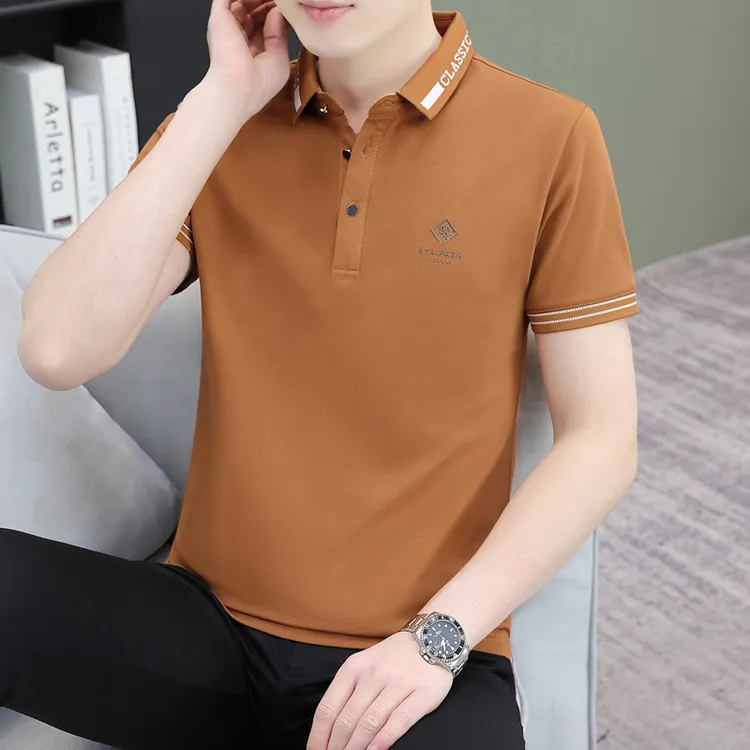 2025炸街潮牌男士t恤短袖t恤男POLO衫夏季新款潮流百搭男装上衣服