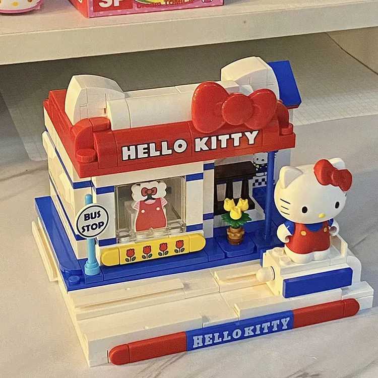 HelloKitty凯蒂猫积木三丽鸥小颗粒拼装儿童玩具女孩圣诞礼物摆件