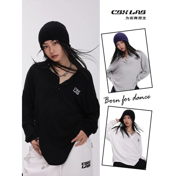 CBXLAB街舞潮牌慵懒爵士长袖休闲女多色街头上衣百搭时尚韩版辣妹