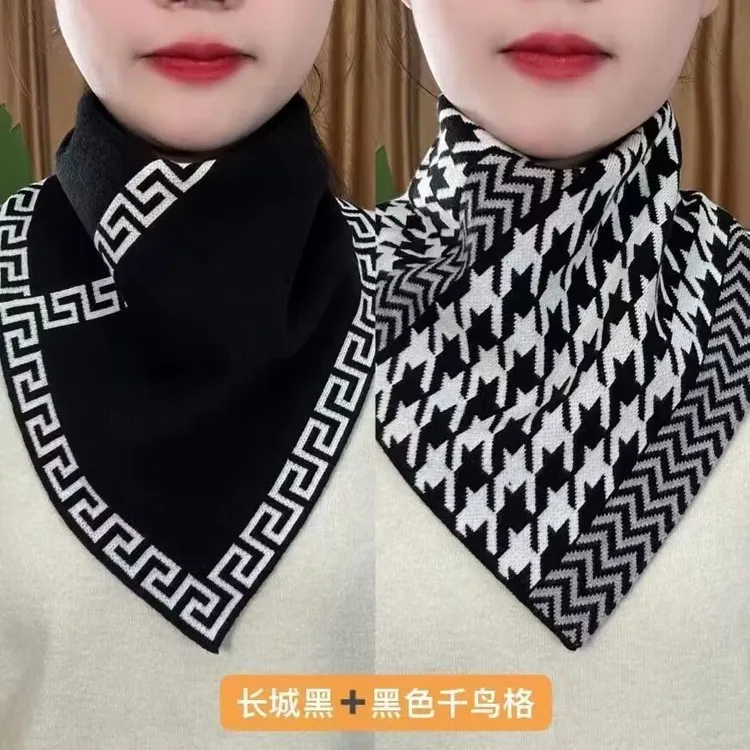 【双层加绒加厚】围脖2025秋冬季护颈防寒百搭脖套保暖气质三角围巾