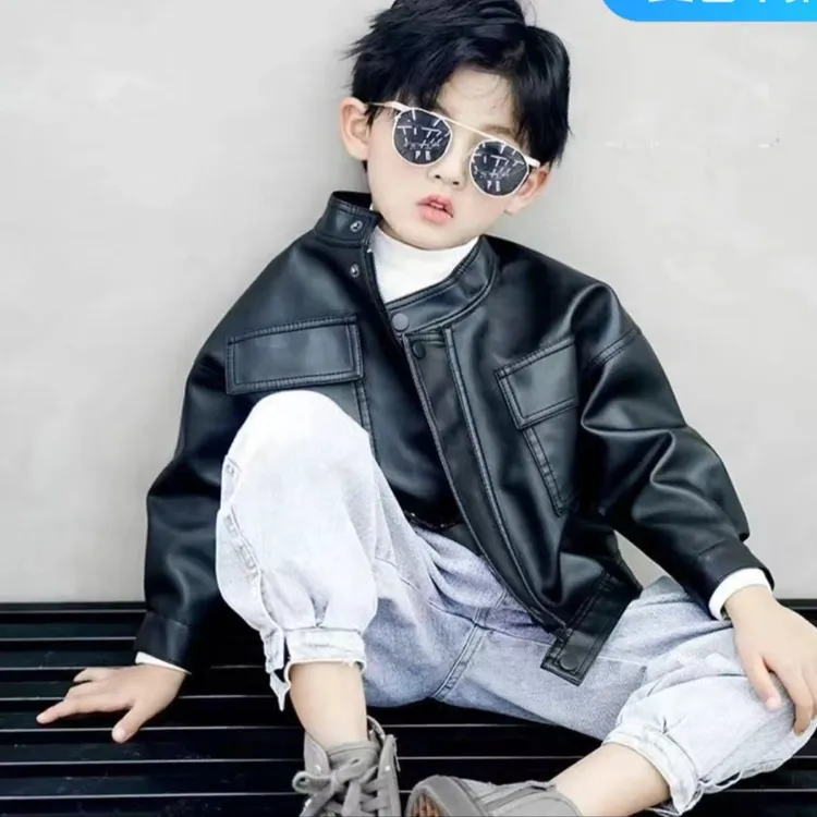 （新款D）2025新款儿童皮衣外套洋气时尚皮衣休闲百搭韩版