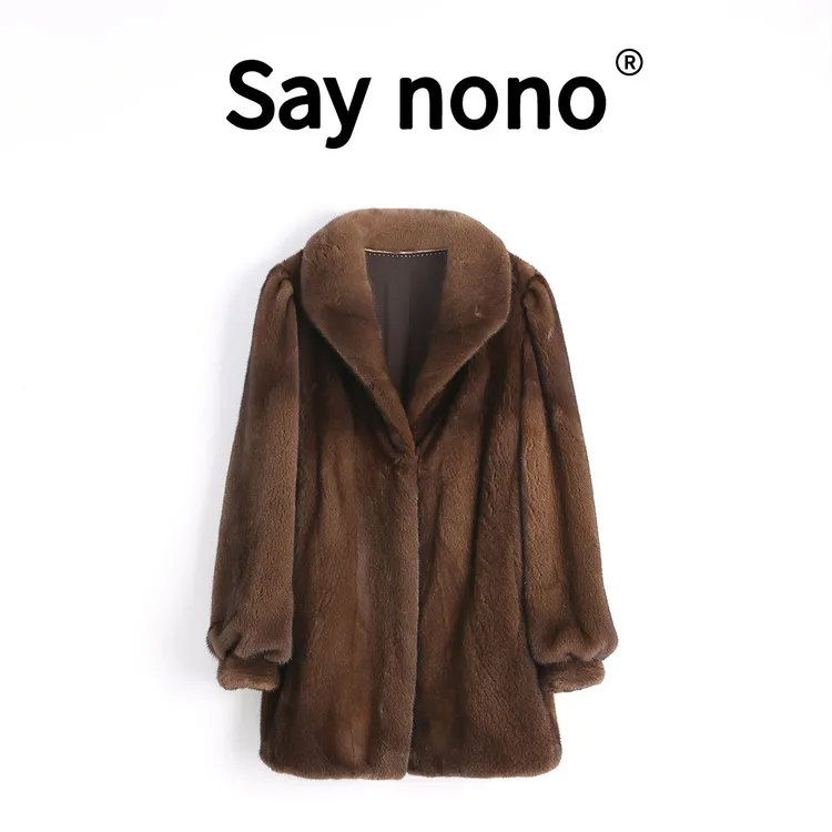 懒猫nono│Saynono 珠零锦粲＿进口天鹅绒短二水貂皮草/MDL23925