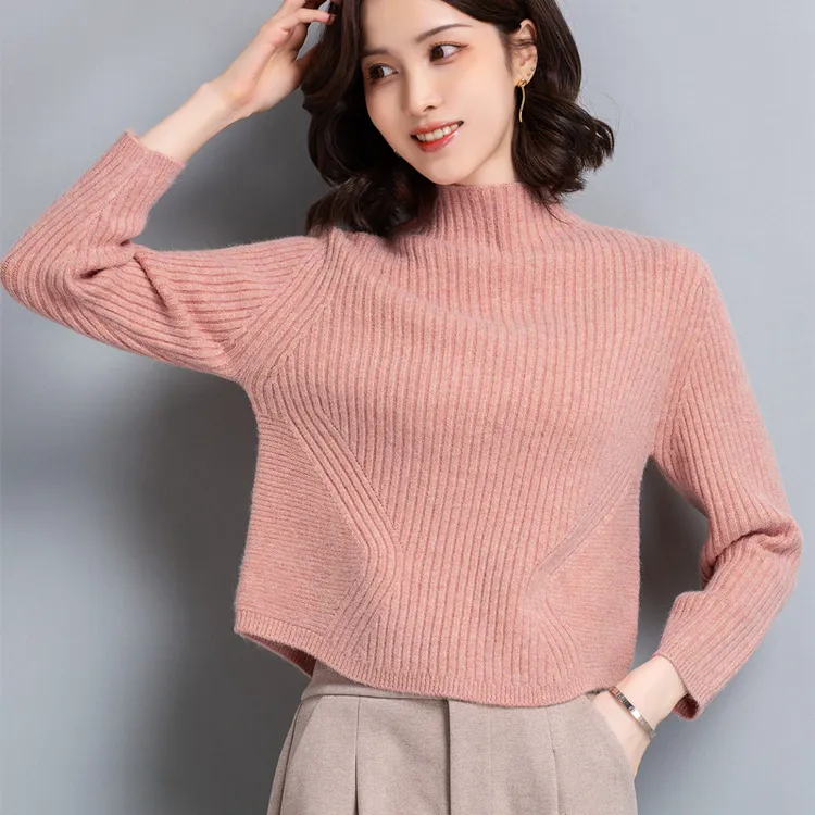 【22209】短款针织毛衣女秋冬新款高腰内搭时尚显瘦套头打底衫上衣