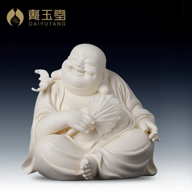 戴玉堂 陶瓷摆件《幸福常伴》大肚弥/勒家用摆件 装饰工艺品