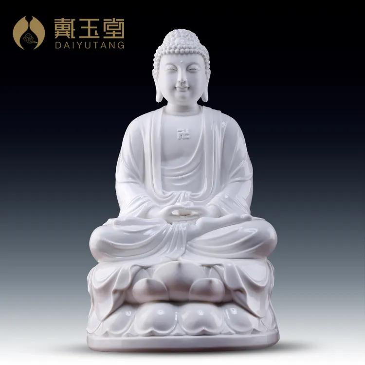 戴玉堂陶瓷《释/迦》摆件 德化白瓷手工雕刻家居桌面摆件装饰工艺品