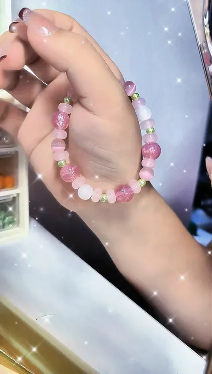 合金琉璃手链 齐司礼同款生日手链樱桃曼波