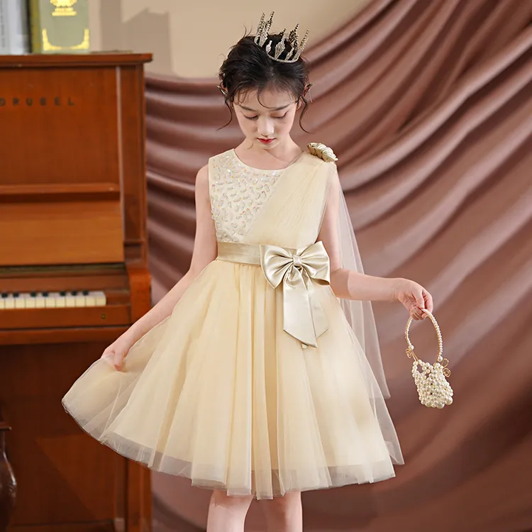 六一儿童演出服蓬蓬裙女童亮片纱裙幼儿合唱舞蹈公主裙表演服洋气